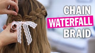 Chain Waterfall Braid Tutorial  Cute Girls Hairstyles [upl. by Rann668]