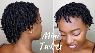 How To SUPER Juicy Mini Twists On Short 4C Natural Hair [upl. by Malvin231]