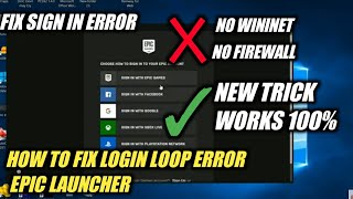 HOW TO FIX LOGIN LOOP ERROR IN EPIC GAME LAUNCHER  EPIC LAUNCHER SIGN IN ERROR FIX [upl. by Eachern]