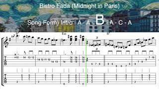 Bistro Fada Midnight in Paris Full Version  Gypsy Jazz Guitar Tabs ギター  गिटार [upl. by Relda674]