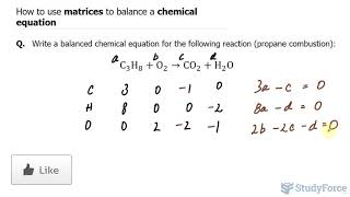 📚 Use matrices to balance a chemical equation [upl. by Anil]