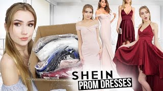 TRYING ON SHEIN PROM DRESSES Successkinda [upl. by Cromwell]