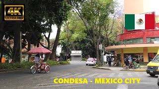 Condesa Mexico City CDMX  Walking Tour 4K [upl. by Yennek]