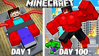 I Survived 100 Days as an EVIL HULK in Minecraft [upl. by Ayokahs]