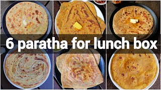 6 paratha recipes for lunch boxes  indian lunch box recipes  layered paratha recipes [upl. by Wiggins]