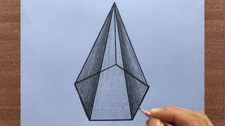 How to Draw a Pentagonal Pyramid Stepbystep [upl. by Sim]