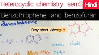 Msc Chemistry sem3Heterocyclic chemistryBenzofuran amp benzothiophene Medicinal uses in hindi [upl. by Conlee]