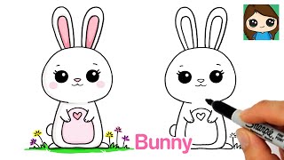 How to Draw a Bunny Easy 🌸🐰 Spring [upl. by Sineray]