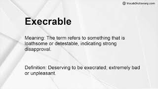 Execrable Meaning [upl. by Subak]