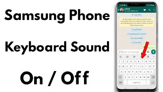 Samsung Keyboard Sound Turn Off  Typing Sound Effect Samsung [upl. by Ahsil]