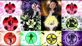 Miraculous All Transformations Prototypes Anime Queen Bee Ice Power [upl. by Ahtibat]