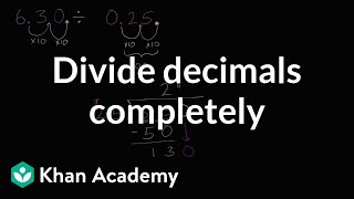 Dividing decimals completely  Arithmetic operations  5th grade  Khan Academy [upl. by Giffer189]