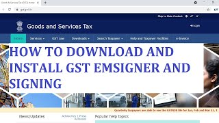 HOW TO DOWNLOAD AND INSTALL GST EMSIGNER [upl. by Anoid]