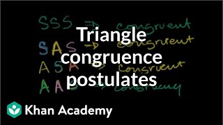 Other triangle congruence postulates  Congruence  Geometry  Khan Academy [upl. by Zarah]