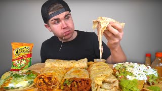 Cheesy Mexican Food Mukbang Round 2 Burritos Loaded Tostada Fish Taco [upl. by Catlin762]