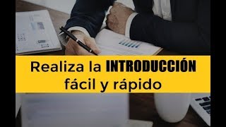 CÓMO HACER LA INTRODUCCIÓN DE UN TRABAJO DE INVESTIGACIÓN [upl. by Dido]