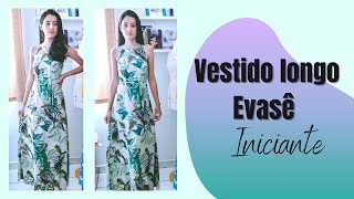 VESTIDO LONGO FACIL EVASE PARA INICIANTE│VIVIANE PRATES [upl. by Hanimay]