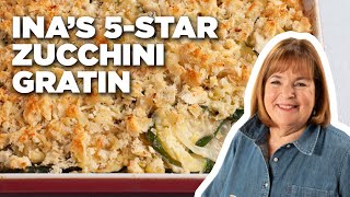 Ina Gartens TopRated Zucchini Gratin  Barefoot Contessa  Food Network [upl. by Dnarb]