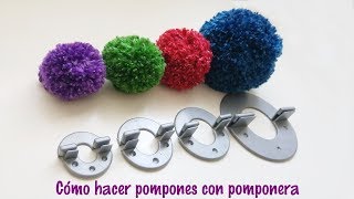 Cómo hacer pompones de lana con pomponera [upl. by Eesdnyl]