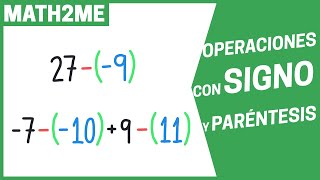 OPERACIONES de NÚMEROS con SIGNO y PARÉNTESIS desde CERO [upl. by Neitsirk]