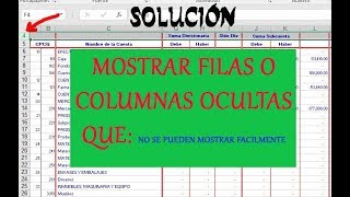 Mostrar Filas ocultas en Excel  SOLUCIÓN [upl. by Anahsat]