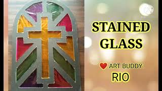 STAINED GLASS Using illustration board and cellophanes [upl. by Animor646]