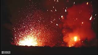 Kīlauea Volcano  Spattering at Fissure 17 [upl. by Spillihp]