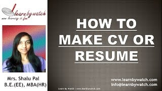 How to make CV  Resume English [upl. by Ellenar]