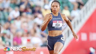 Allyson Felix hustles into 200m semis at Olympic Trials  NBC Sports [upl. by Jaynell]