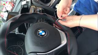 O SHI CAR Steering Wheel Cover Install tutorial [upl. by Suirtemid]