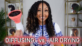 DIFFUSING VS AIR DRYING  Curly Hair Tips  BiancaReneeToday [upl. by Maxantia]