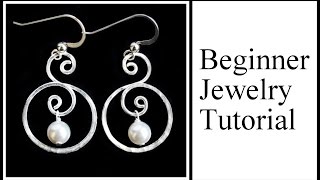 Easy Jewelry Tutorial  Double Hoop Swirl with Pearl Dangle Earrings [upl. by Stultz]