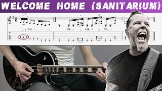 METALLICA  WELCOME HOME SANITARIUM Guitar cover with TAB  Lesson [upl. by Ybroc859]