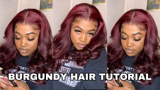 HOW TO DYE HAIR BURGUNDY WITHOUT BLEACH  BEGINNER FRIENDLY [upl. by Kcirdnekel]