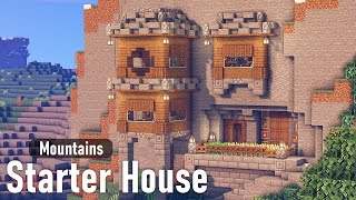 Minecraft  How to Build a Mountain Starter House [upl. by Crist475]