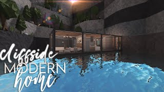 Bloxburg  Cliffside Modern Home  100k  House Build [upl. by Aihsad]