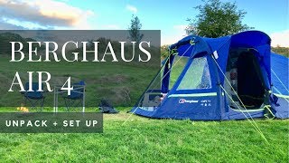 Berghaus Air 4 tent  Unpack amp Set up  Carpet amp Footprint  Tent unboxing [upl. by Skees]