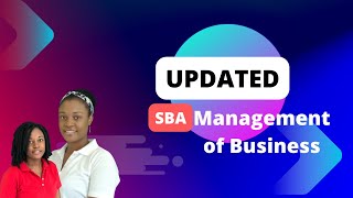 Updated CXCCAPE Management of Business SBA [upl. by Kenimod]