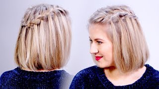 HOW TO Waterfall Braid Crown Hairstyle For Short Hair  Milabu [upl. by Bred]