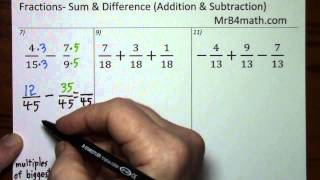 Fractions Sum amp Difference Addition amp Subtraction [upl. by Harland]