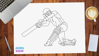 How To Draw A Cricket Player [upl. by Othe670]