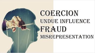 Coercion Undue Influence Fraud Misrepresentation  Indian Contract Act 1872  Law Guru [upl. by Marston987]