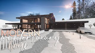 Bloxburg  Modern Winter Luxury Home  100k  House Build [upl. by Mars]