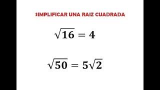 Simplificar una raíz cuadrada [upl. by Dalton]