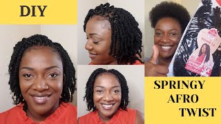 HOW TO DIY TWIST SPRINGY AFRO TWIST  EASY PROTECTIVE STYLE  4C NATURAL HAIR OUTRE XPRESSION [upl. by Idnak]