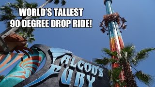 Falcons Fury 90 Degree Vertical Drop Tower POV Soft Opening Busch Gardens Tampa [upl. by Peednam504]