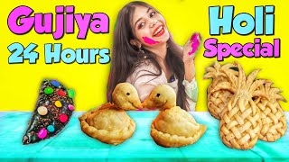 I only ate Gujiya for 24 hours Yumm Chocolate amp Colourfull Holi Hai💃 [upl. by Walther]