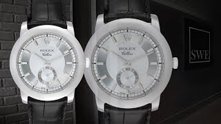 Rolex Cellini Cellinium 38mm Platinum Ice Glacier Blue Dial Mens Watch 5241  SwissWatchExpo [upl. by Dnumyar808]