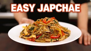 15 Minute Easy Japchae Recipe Korean Glass Noodles l Better Than Restaurants [upl. by Beard]