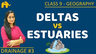 Deltas and Estuaries  Drainage 3  Class 9 Geography [upl. by Alyhs664]